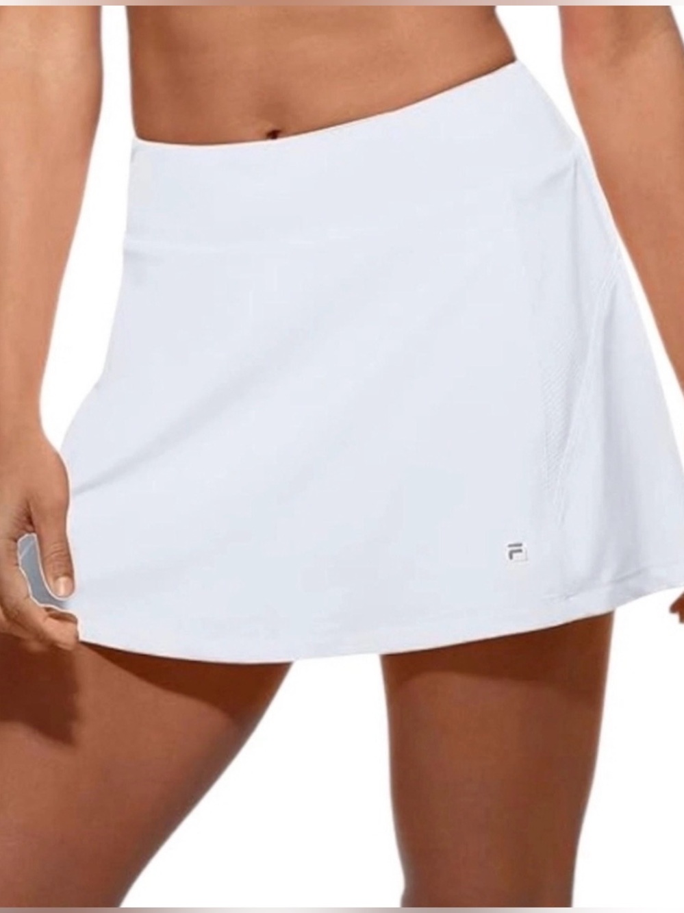 FILA Core A-Line Tennis Skort in White, Size Large NWT!
